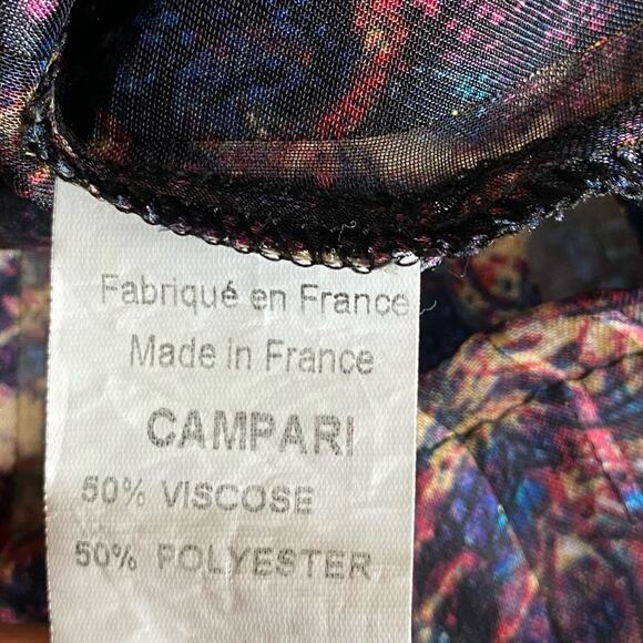 Jeff Gallano Printed Button Front Long Sleeve Sheer Blouse Women’s UK 1 US 6 8 - Picture 6 of 10
